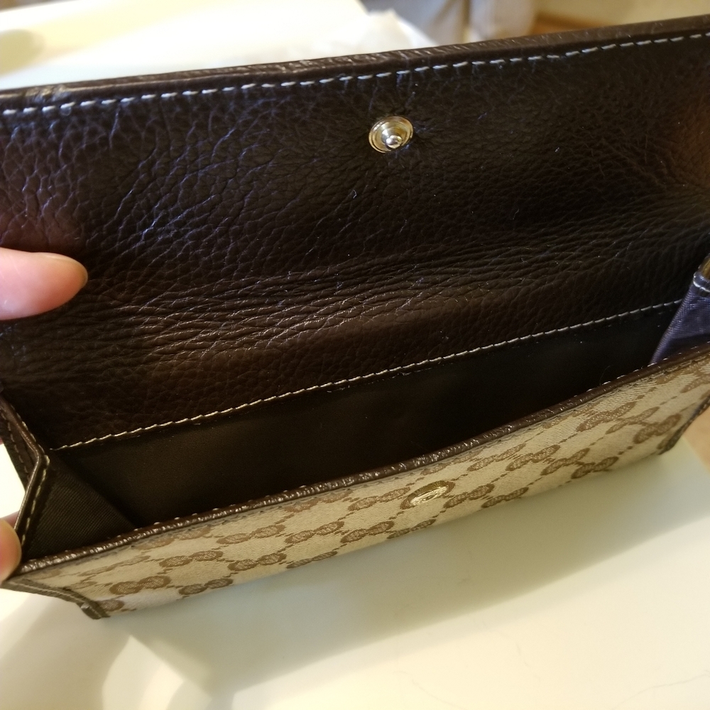 🚫*SOLD*Gucci GG leather/canvas continental wallet - Picture 5 of 9